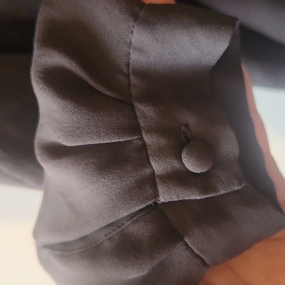 VINCE Gray Beaded Silk Blouse Top, Size xs - Picture 5 of 13